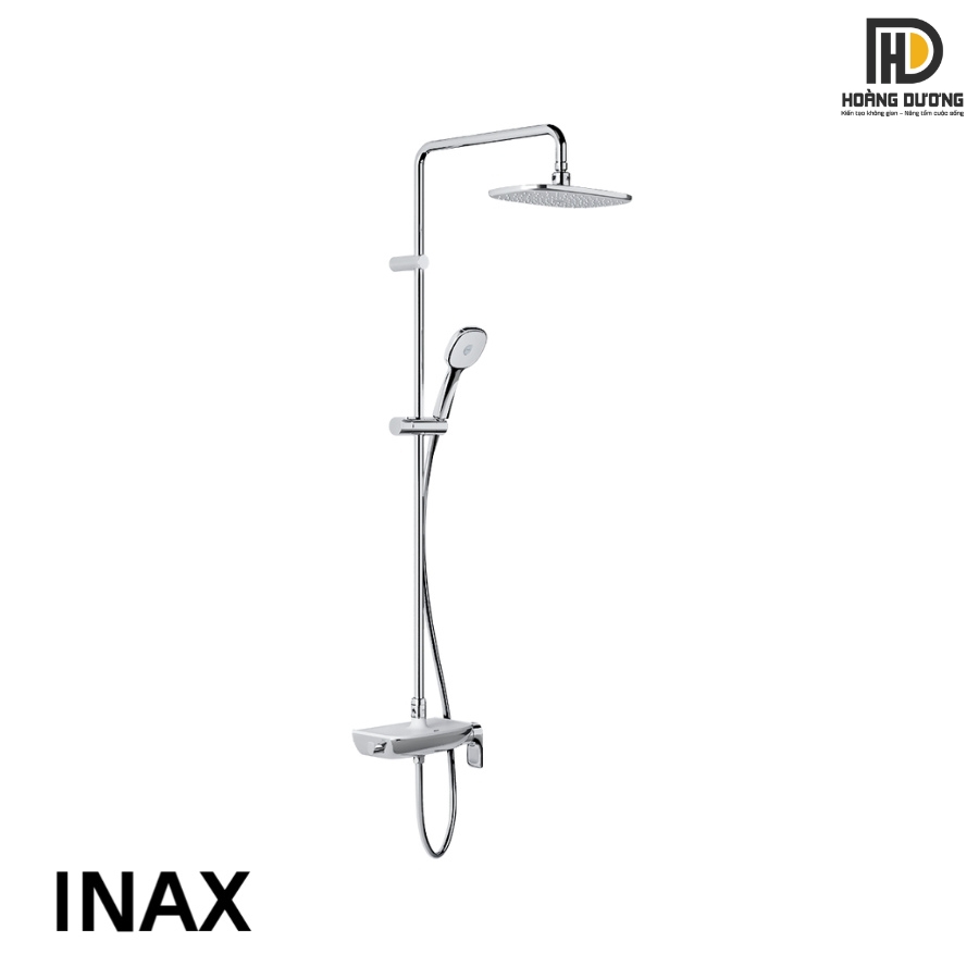 Vòi sen cây tắm Inax BFV-615S-8C làm từ đồng thau mạ Crom/Niken